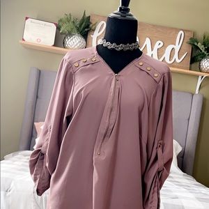 Brown  Pink-ish Blush Blouse